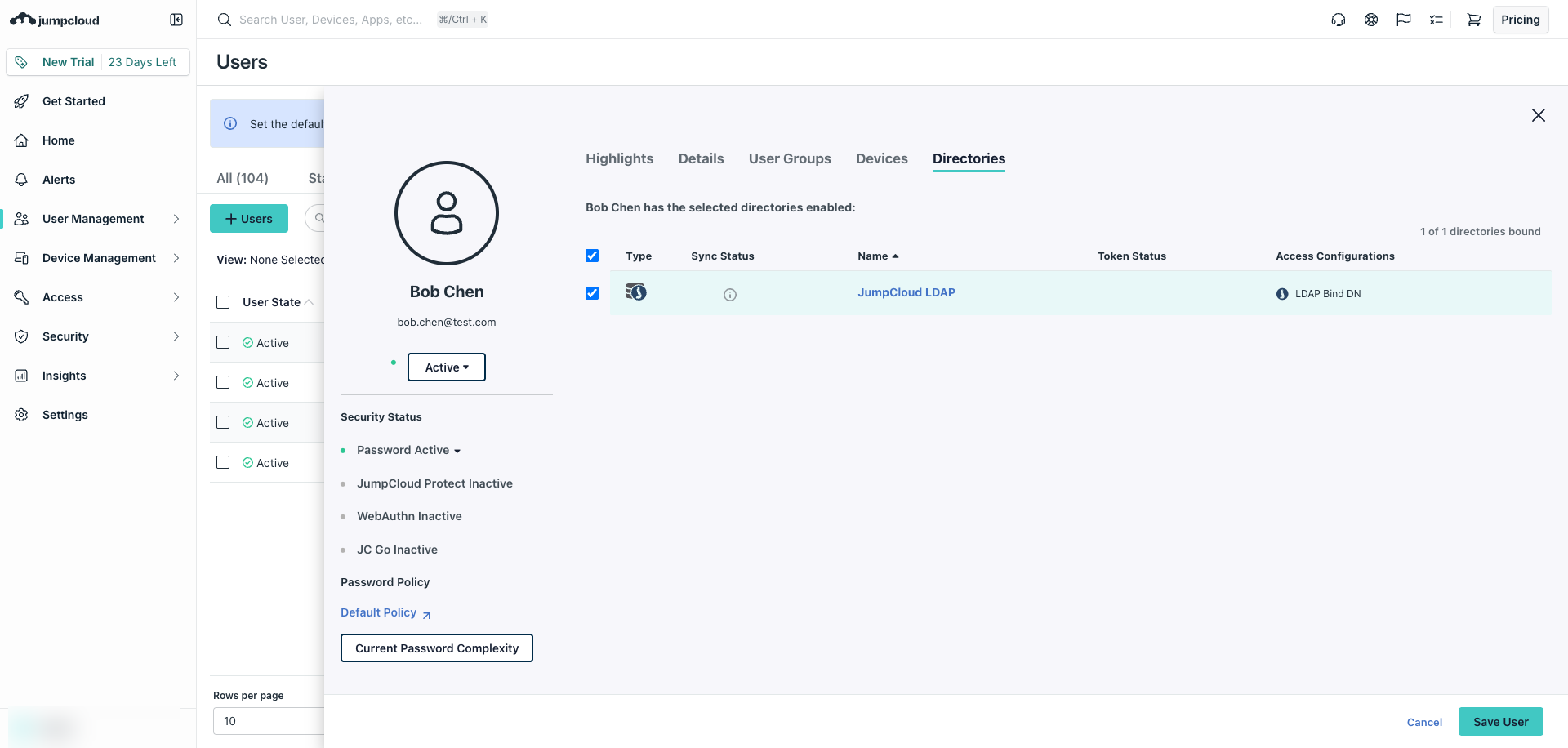 使用者 LDAP Bind DN